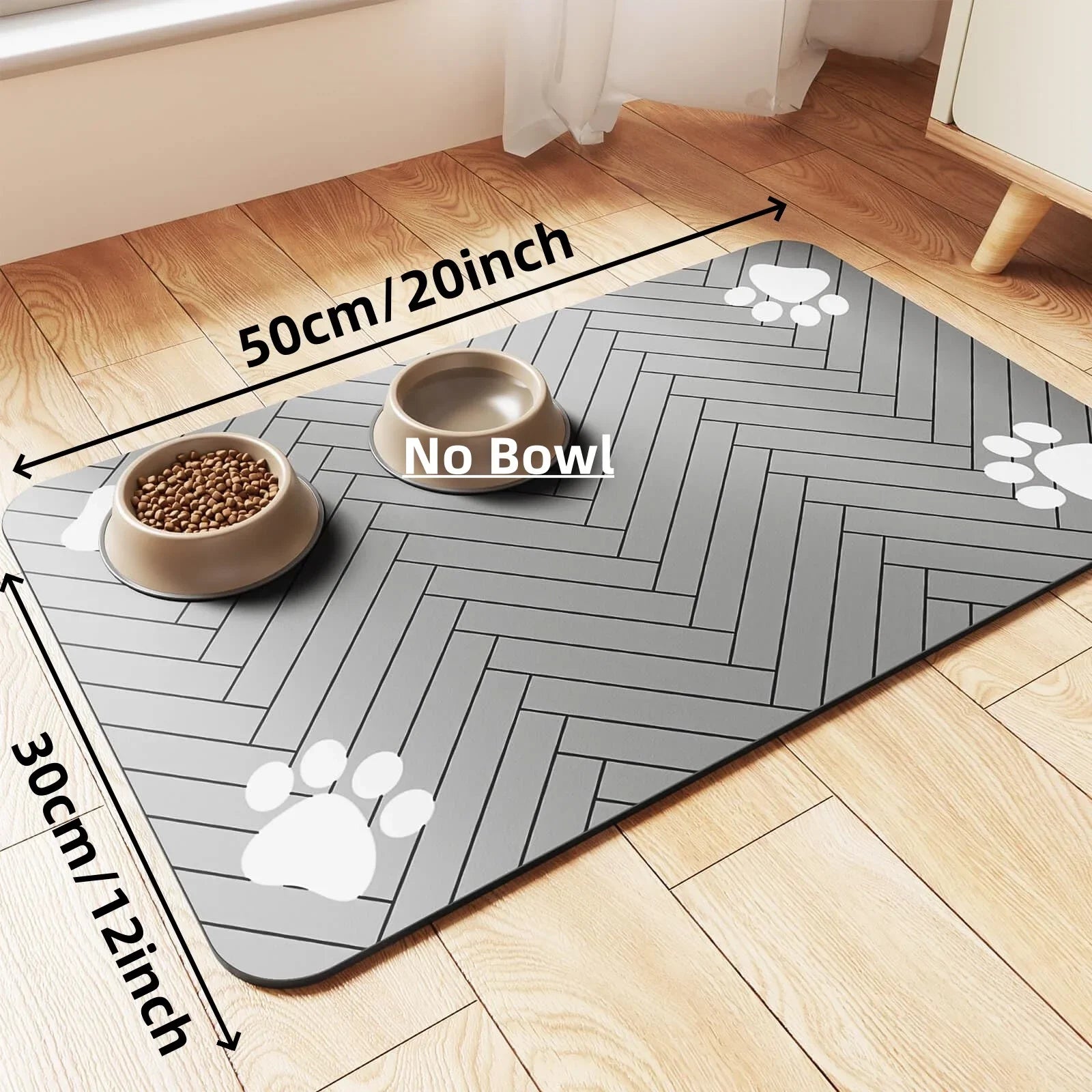 Little Kitten Dog bsorbent Pet Feeding Mat, Waterproof Placemat for Dog & Cat Food & Water Bowls, Quick-Dry Rubber Backing