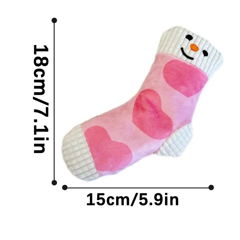 Sock Shaped Plush Pet Chew Toy Hidden Food Design Built-in Squeaker Bite Resistant Teeth Grinding Interactive Play Supplies