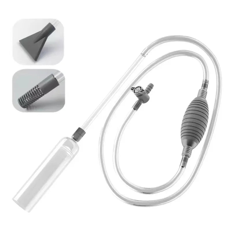 1.5m Aquarium Manual Water Changer Fish Tank Air Pump Cleaning Tools Handheld Aquarium Cleaner Vacuum Siphon Pump Pet Products