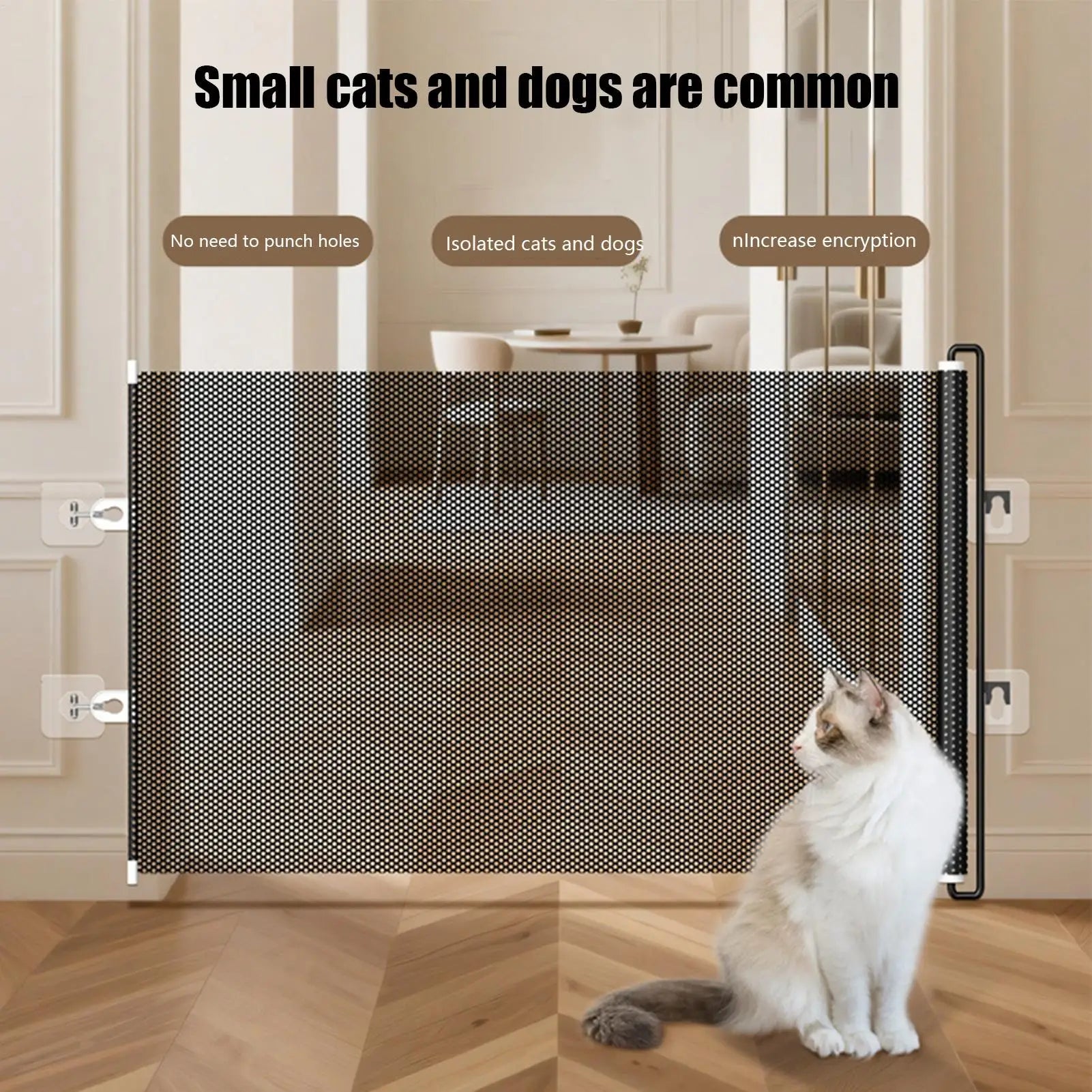 Indoor Retractable Pet Safety Gate Baby Barrier Plastic Mesh Fence Stair Barrier for puppy Kitten Prevent Crawl