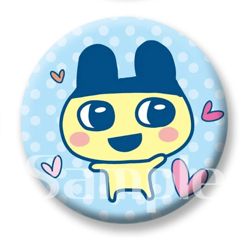 Tamagotchi Electronic Pets Cute Round Brooch Badge Refrigerator Magnets Keychain Mirror 58mm Jewelry Accessories Kawaii Gifts
