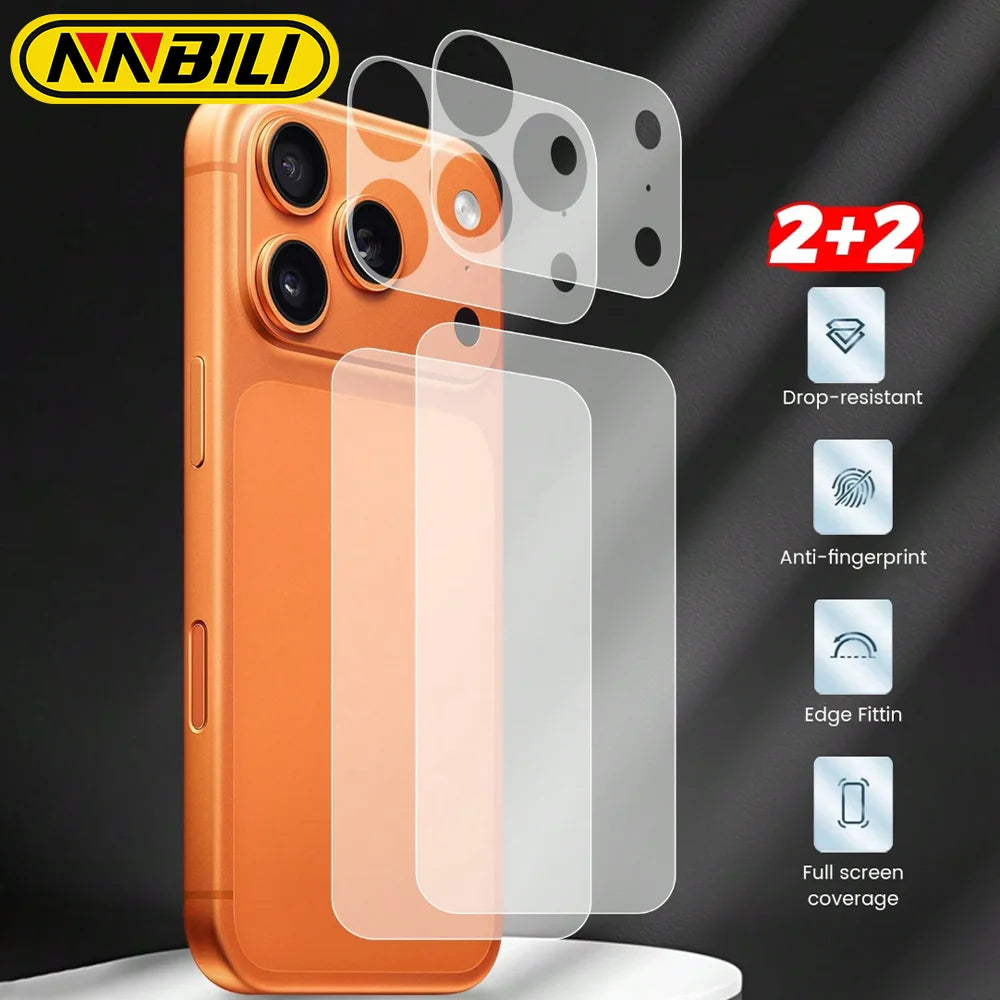 NNBILI 2pcs/Set Matte Base Lens Film + Matte PET Back Film For IPhone 18 Pro Max 18 Pro Max Phone Accessories Minimalist Design