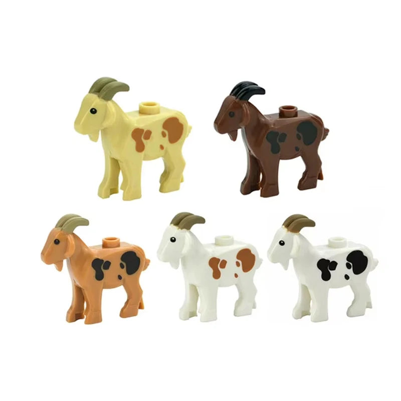 MOC Animal Scene Building Blocks Cats Dogs Sheep Pigs Chickens Eagle Parrots Dolphin Zoo Fram Accessories DIY Toys Bricks T14