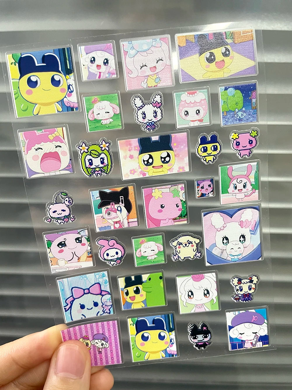 Kawaii Y2K Cute Pet Japanese Anime Self Adhesive Nail Sliders Pixel Style Mini Hand Account Diy Accessory Korean Nail Sticker