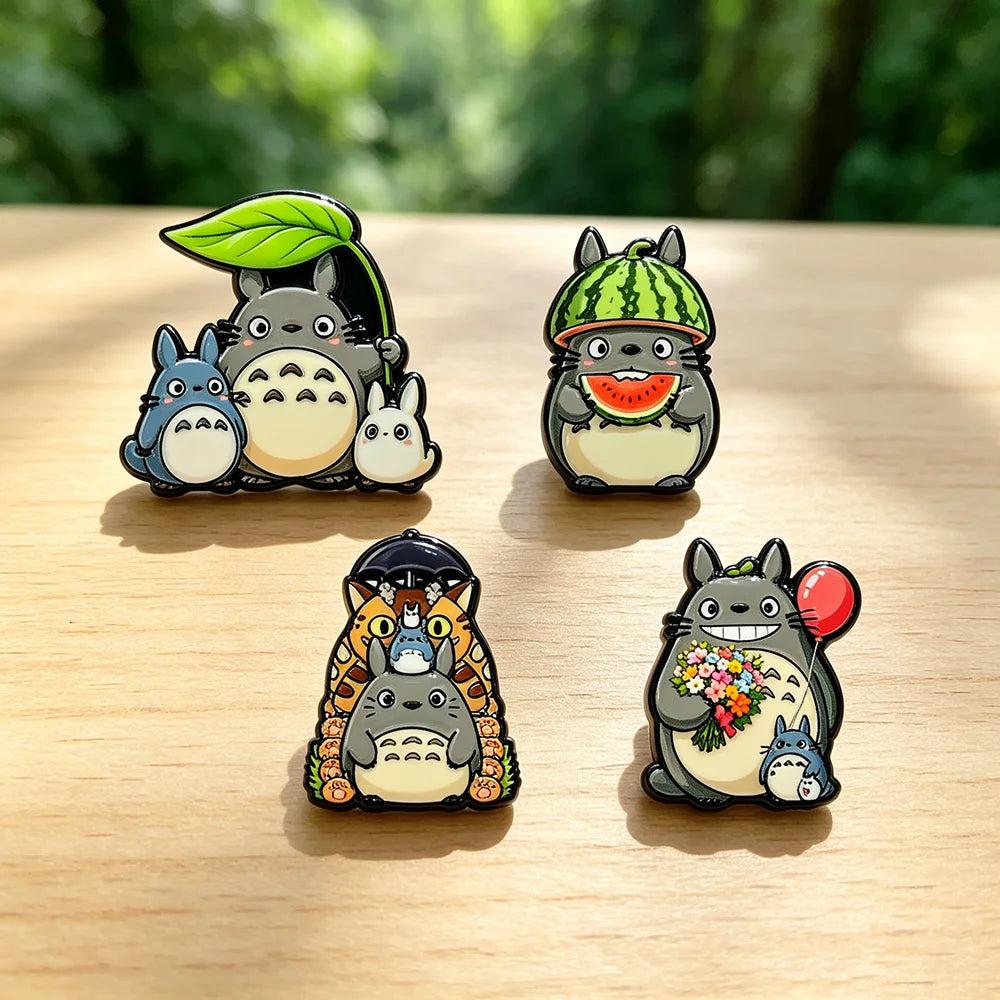 4pcs Anime Cat Enamel Pin Set Cute Cartoon Manga Brooches for Backpack Hat Lapel Cosplay Jewelry Gift for Fans