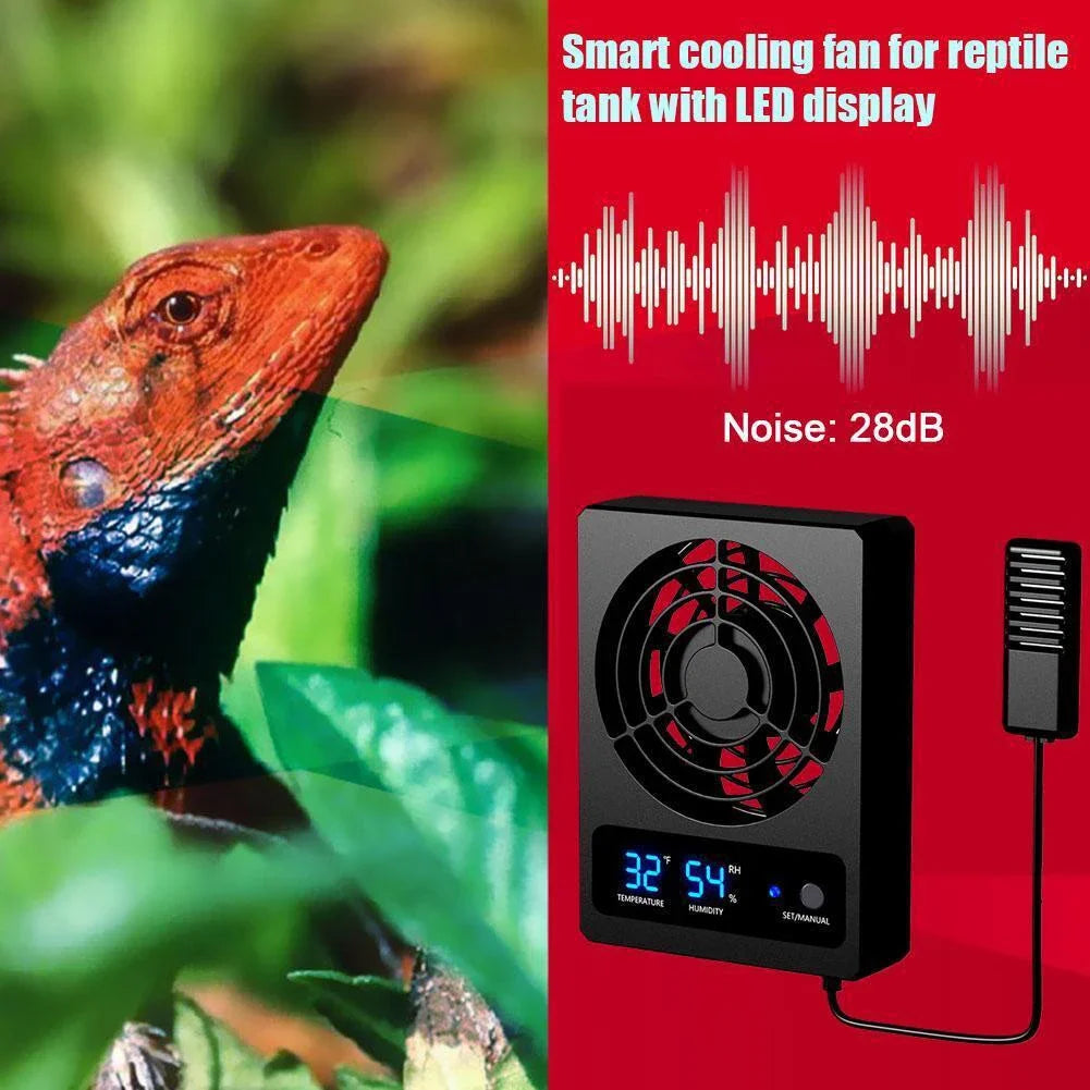 1pc Ventilation Fan For Reptile Enclosure Dehumidifier For Rainforest-Terrarium Home Pet Products Temperature Controlled Fan