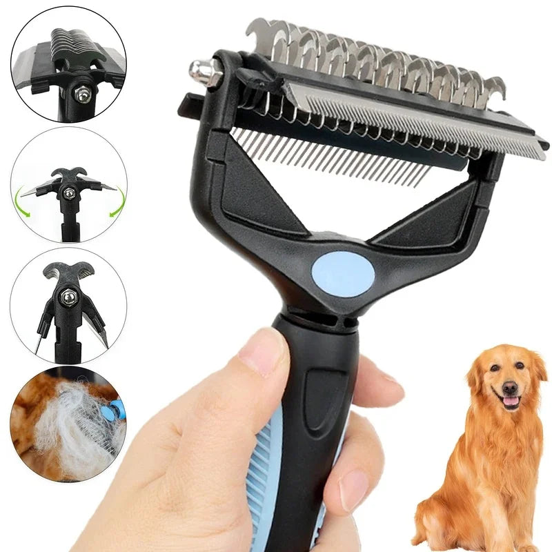 3‑In‑1 Pet Deshedding Brush, Dog Cat Fur Remover Knot Cutter Comb, Multifunctional Puppy Grooming Shedding Brush Pet Hair Care S