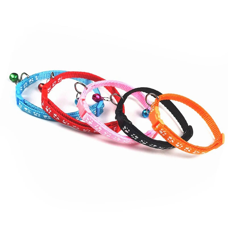 New hot pet for cat bell collar dog print cat collar multi-color optional necklace ring cat rope collar pet supplies