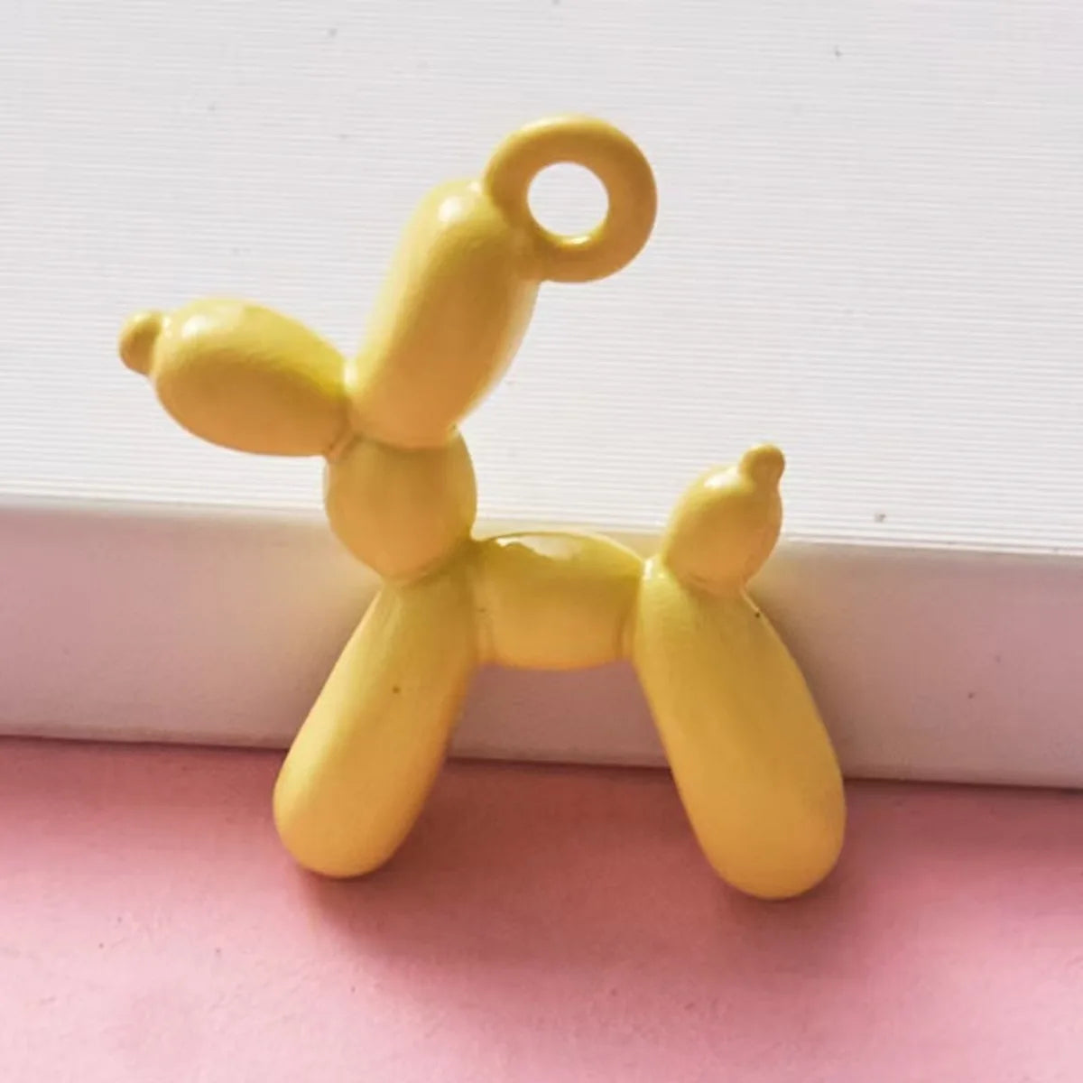 10pcs 19x14mm Minimalist Balloon Dog Charms, Simple Resin Balloon Animal Pendants, Versatile DIY Supplies for Craft Projects