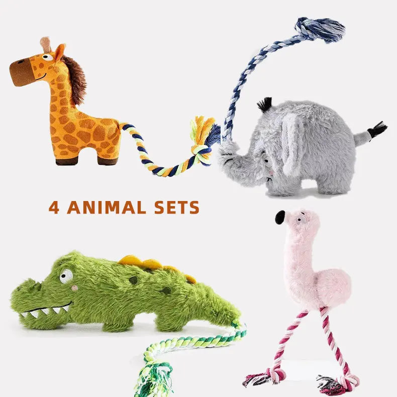 Pet Crocodile Chew Knotted Indestructible Plush Raw Dog Play Toy Cute Animal Rope Safe Puppy Tooth Chew Dog Tough Toys