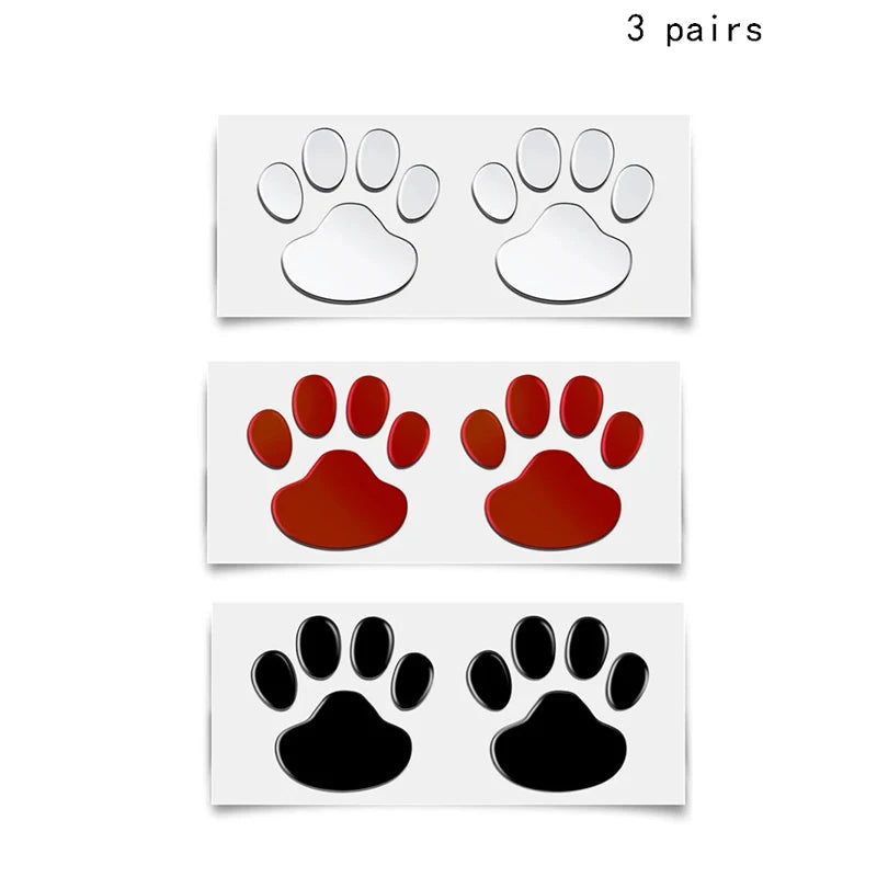 Car Stickers Creative Decals Paw 3D Animal Dog Cat Foot Prints Decal Car Motocycle Sticker Car Accessories