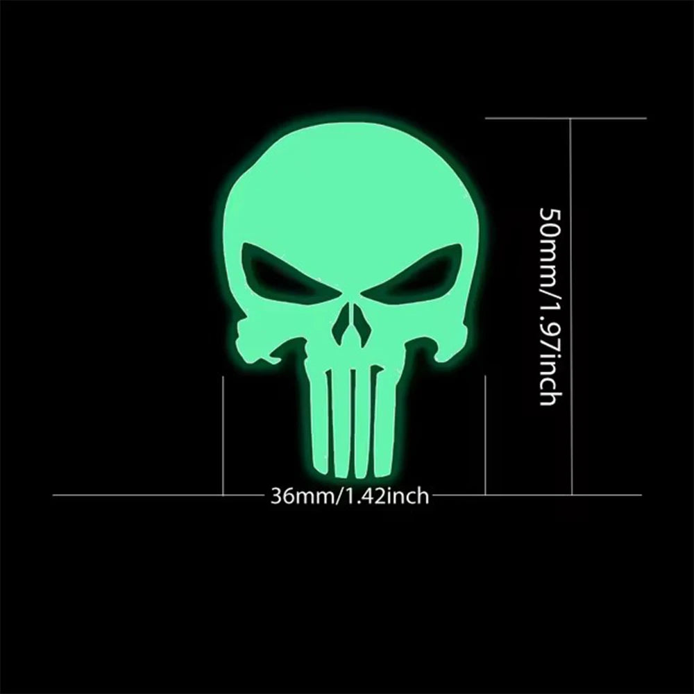 Skull Head Motorcycle Glow Stickers Waterproof Moto Helmet Decoration Motorbike Fuel Tank Side Fairings Decal Accessories