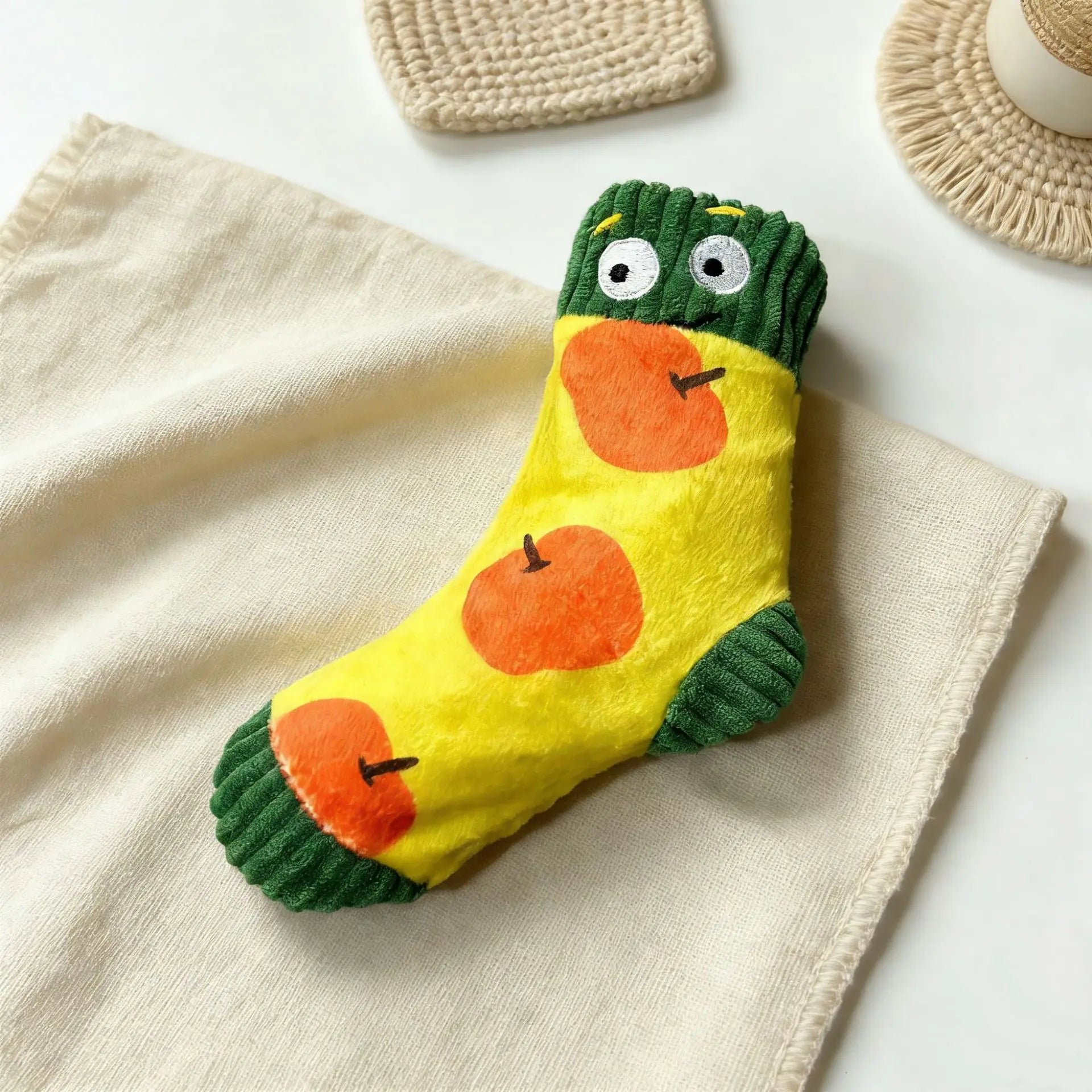 Cute Socks Plush Dog Play Toy Indestructible with Squeaker Food Hiding Pet Supplies Tooth Chew Safe Small Dog Tough Puppy Toys