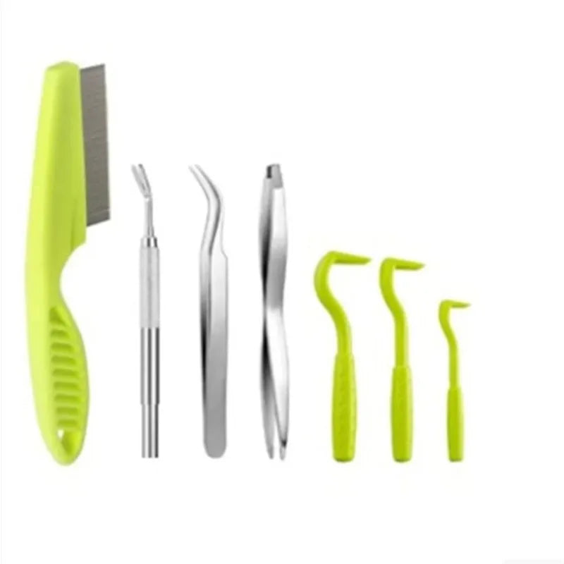 Pet Tick Removal Kit Easy To Use Flea Get Rid of Hook Tweezers Pliers Mite Extractor Dogs Cats Clear Up Accessories Pet Supplies