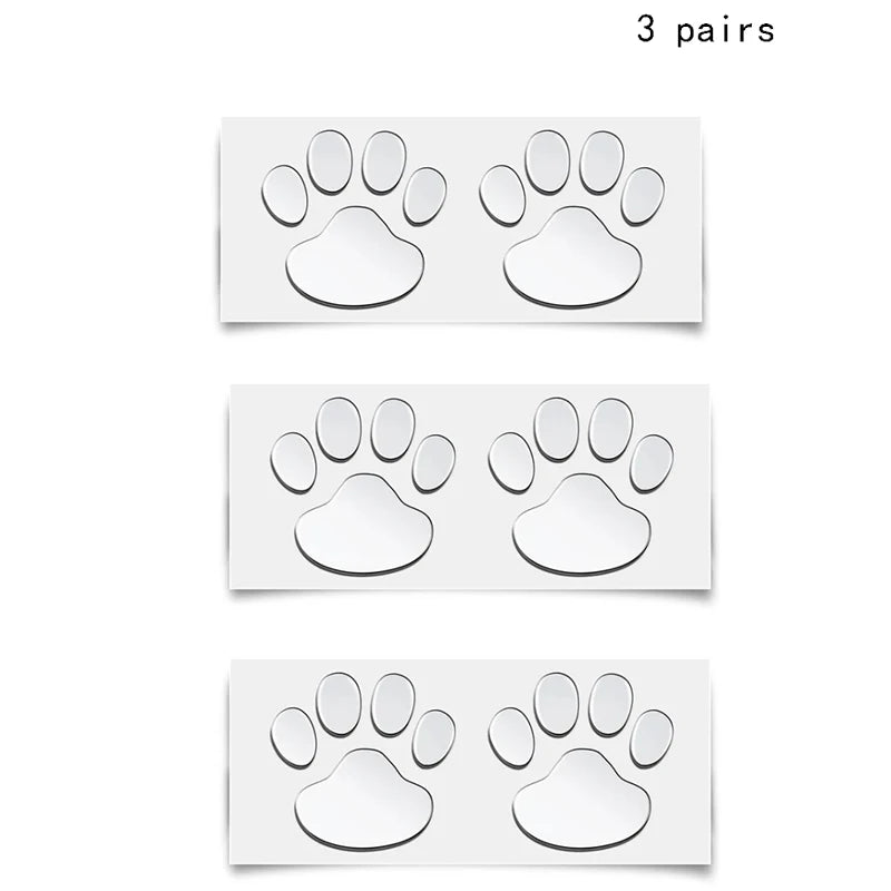 Car Stickers Creative Decals Paw 3D Animal Dog Cat Foot Prints Decal Car Motocycle Sticker Car Accessories