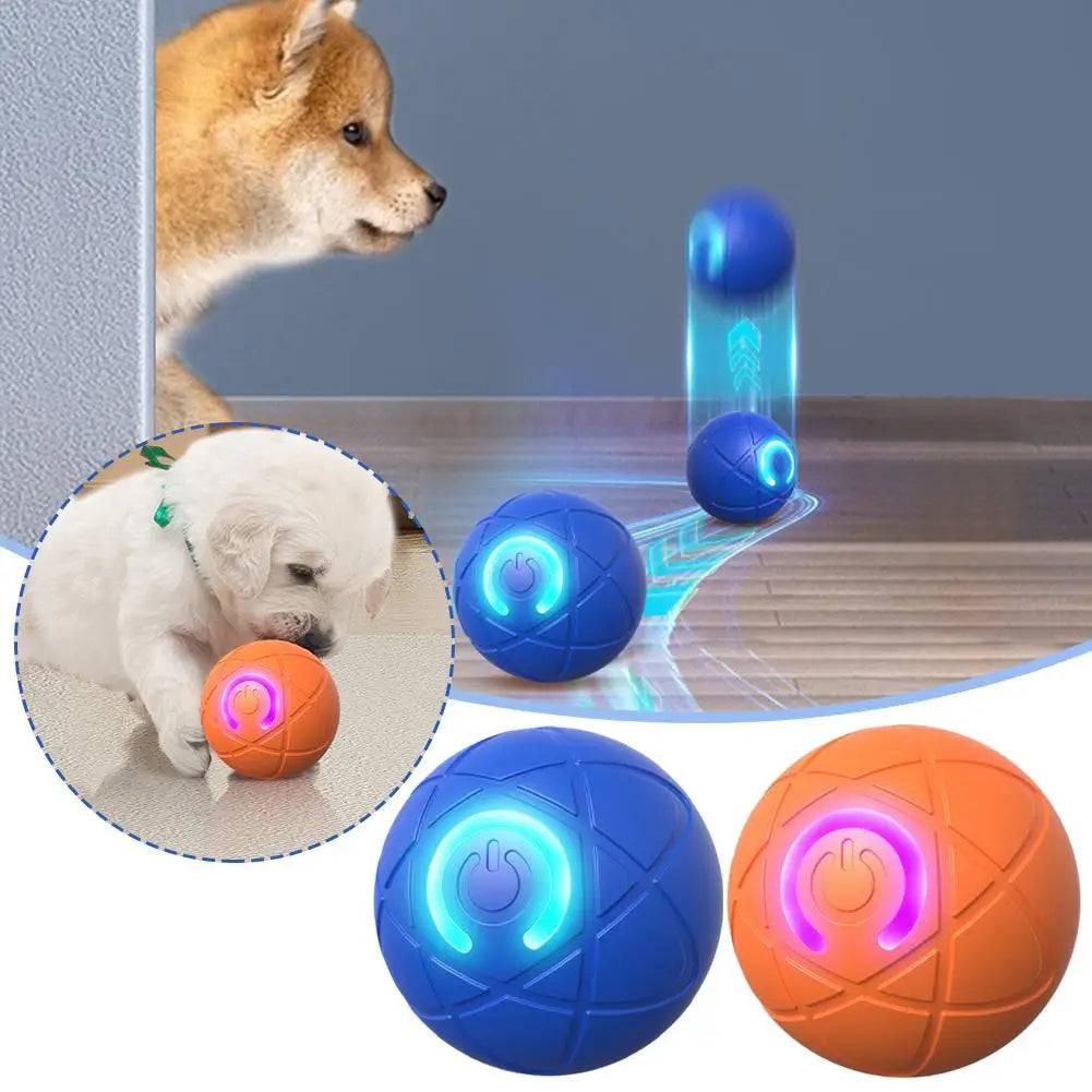 Electronic Interactive Pet Toy Smart Dog Toy Ball USB Automatic Moving Bouncing for Puppy Birthday Gift Cat Products Blue Orange
