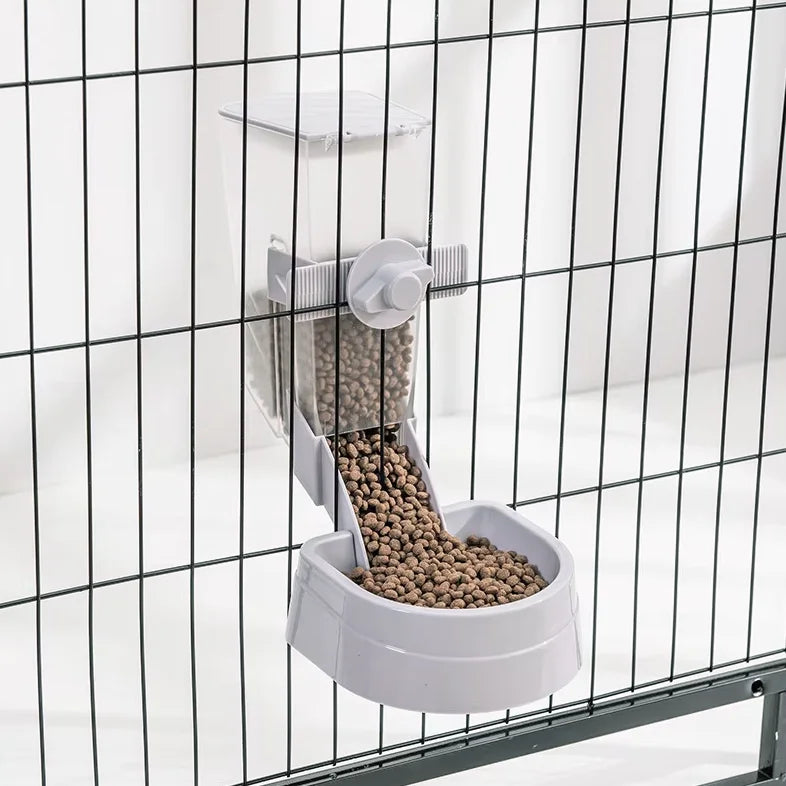 Automatic Pet Feeder Cage Hanging Bowl Water Bottle Food Container Dispenser For Puppy Cats Rabbit Birds Pet Feeding Product