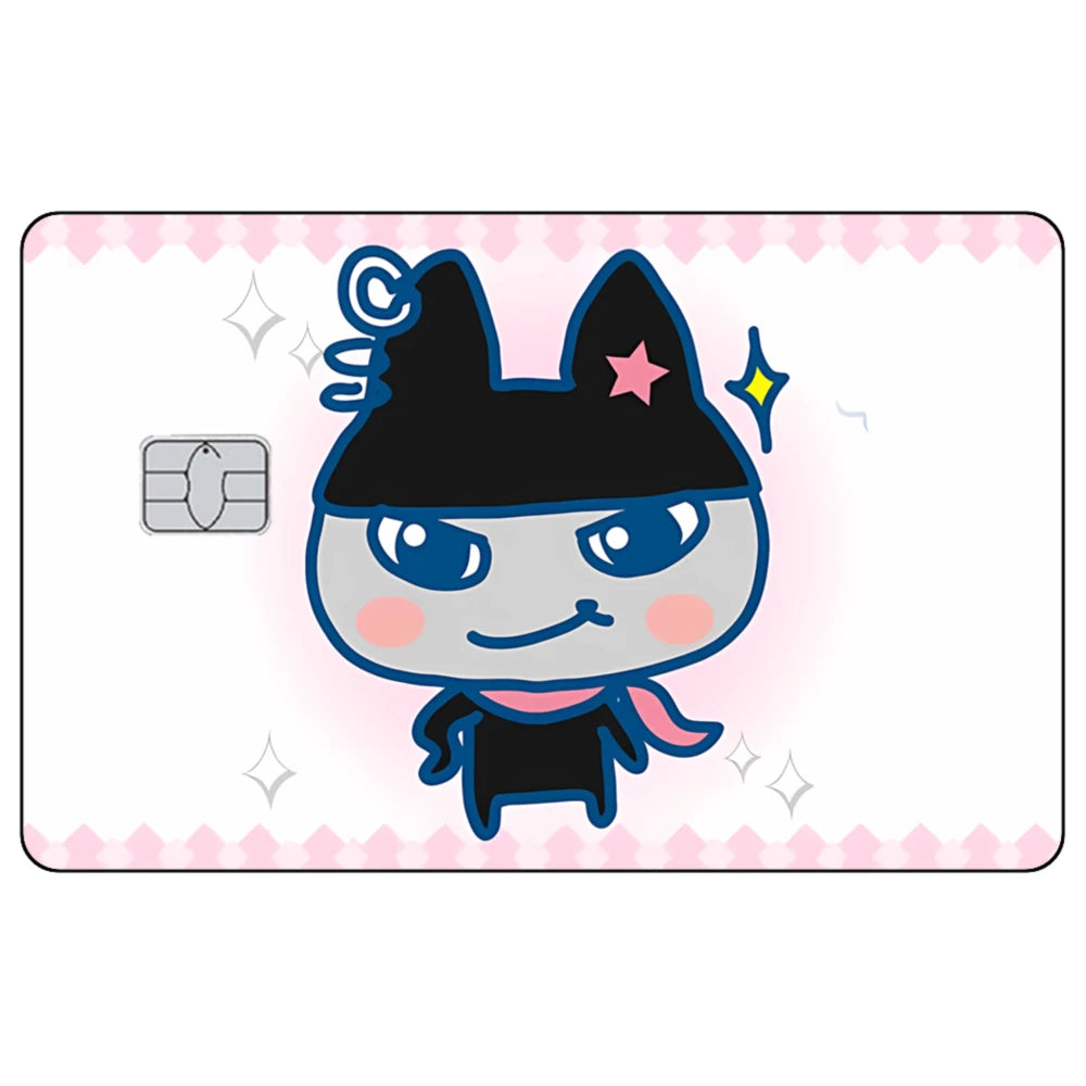 Cute Cartoon Mametchi Credit Card Skin Sticker Electronic Pet Matte Stickers for VISA Cards and Other IC Magnetic Cards Decal