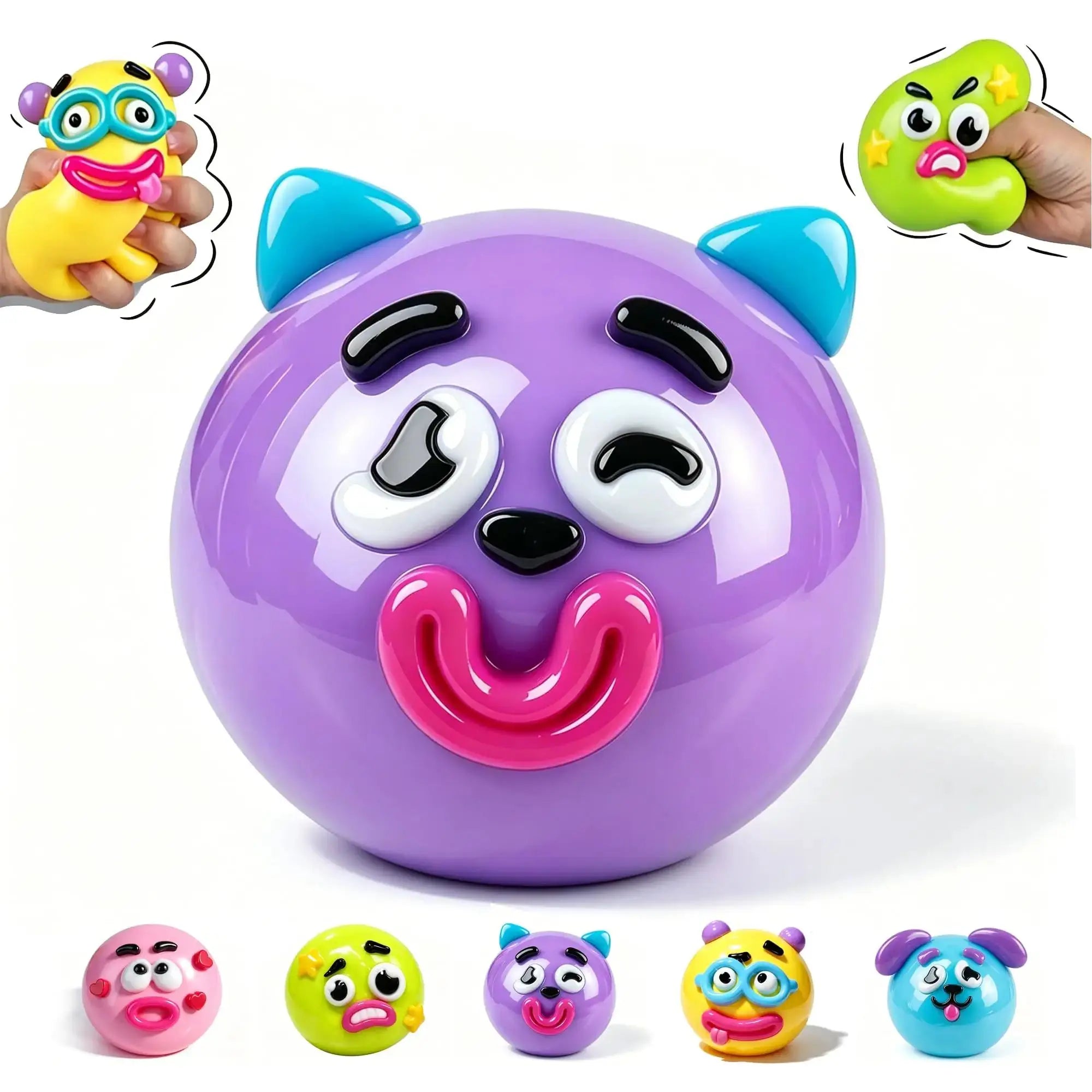 Funny Dog Expressions Squeezing Toy Soft Wet Cute Face Changing Slowly Rising Relaxing Sensory Toy Adults Ideal Home Office Gift