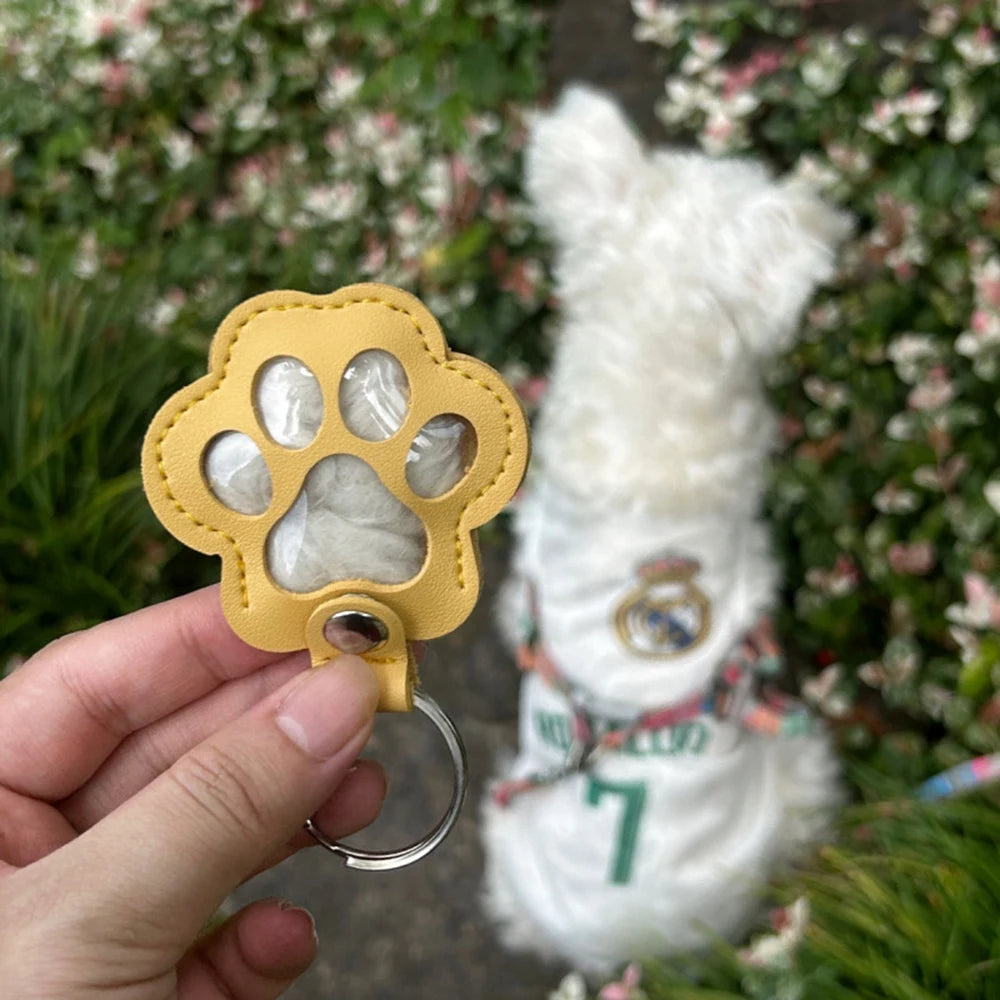 Pet Hair Storage Keychain, Dog Paw Photo, Cat And Dog Hair Bag, Commemorative Storage Bag, Commemorative Item