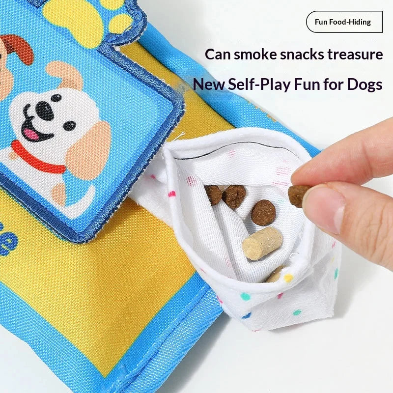Dog Sniffing Chew Toy Tissue Box Shape Food Hiding Puzzle Bite Resistant Consume Energy Indoor Play For Medium Dogs