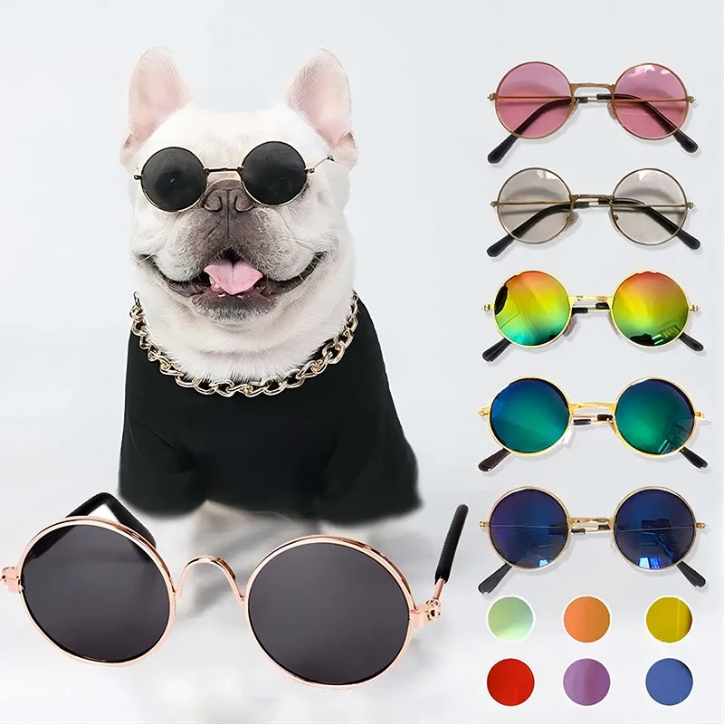 Cat Sunglasses Lovely Vintage Round Reflection Eye Wear Glasses for Small Dog Cat Pet Photos Pet Products Props Accessories