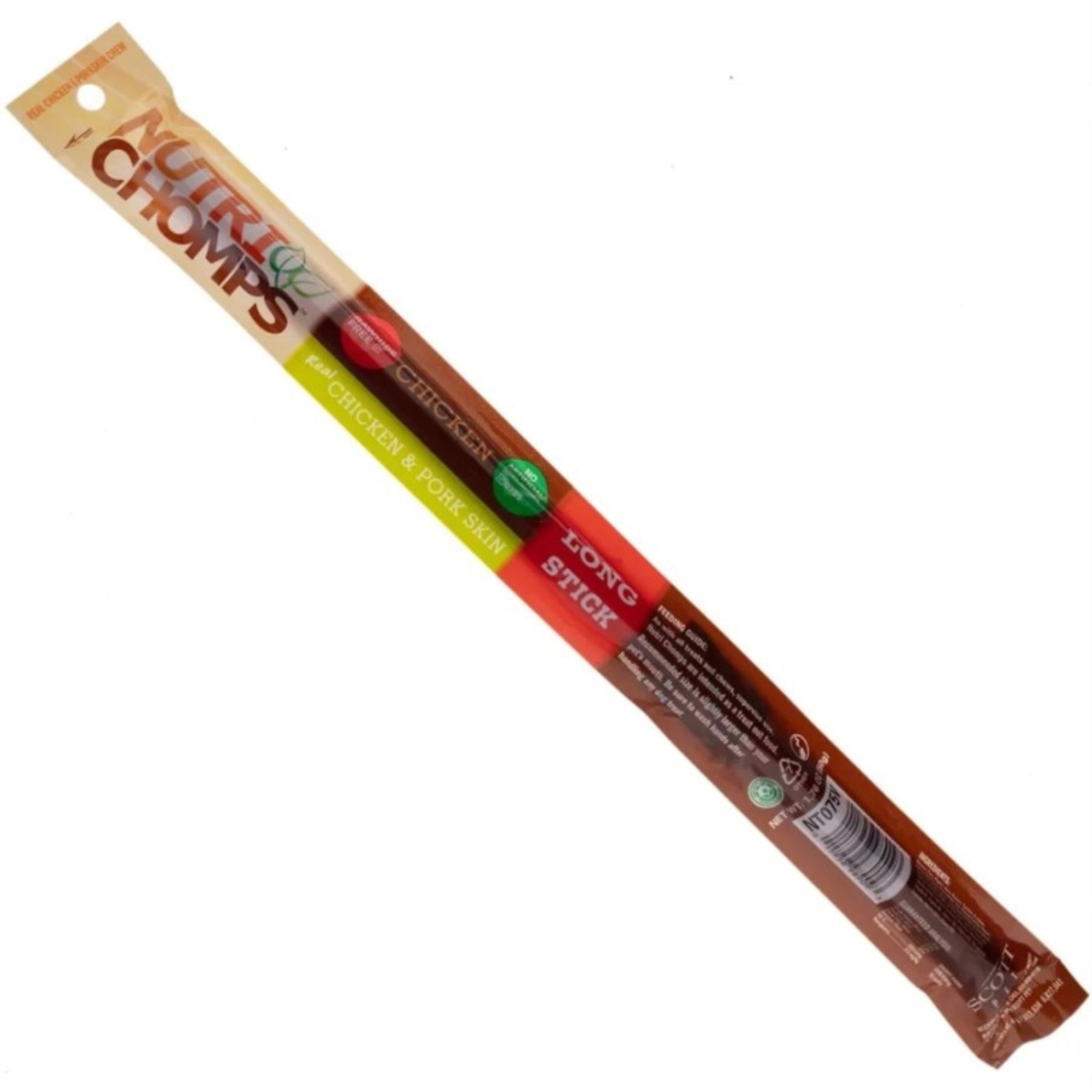 Nutri Chomps Chicken Wrapped Long Stick Dog Treat  15 inch  1 count