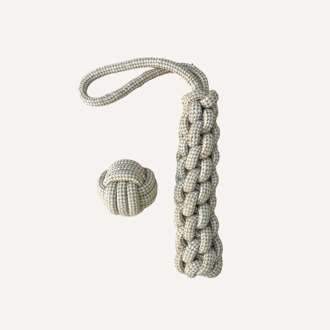 Tilley + Me Indestructible Hemp Rope Tug Toy - Sustainable and Non-Toxic Pet Toy