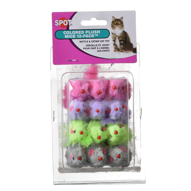 SP 12PK COLORED FUR MICE