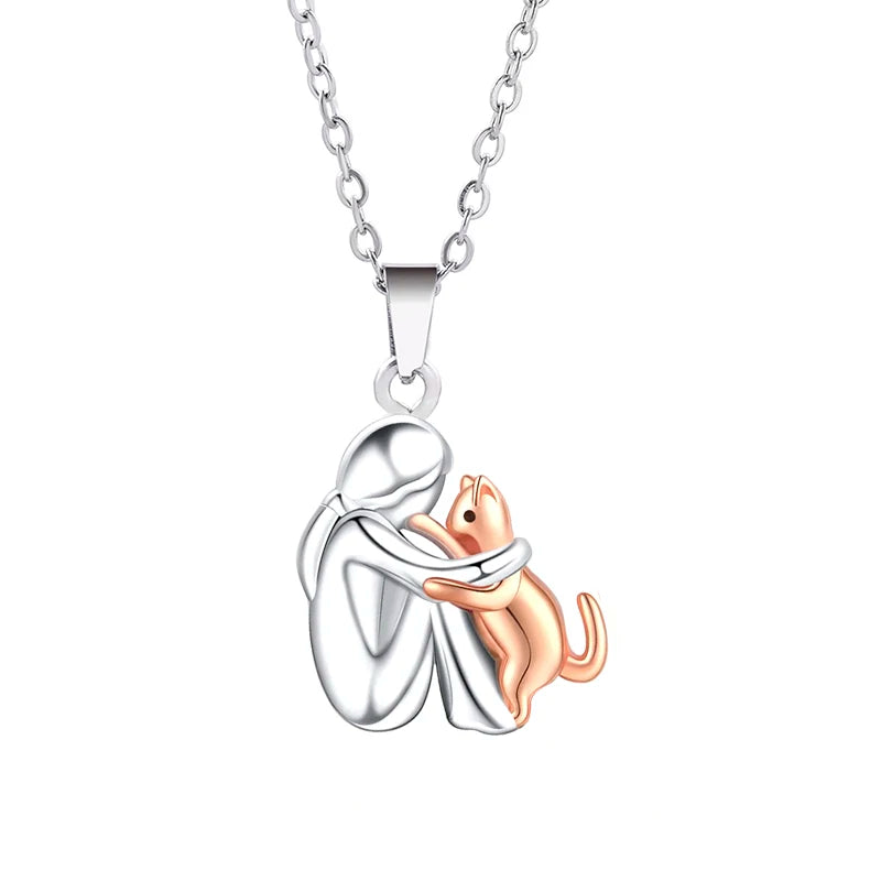 Trendy Black Dog Pendant Necklace For Women Puppy Dog Mom Necklaces Animal Pet Jewelry Accessories