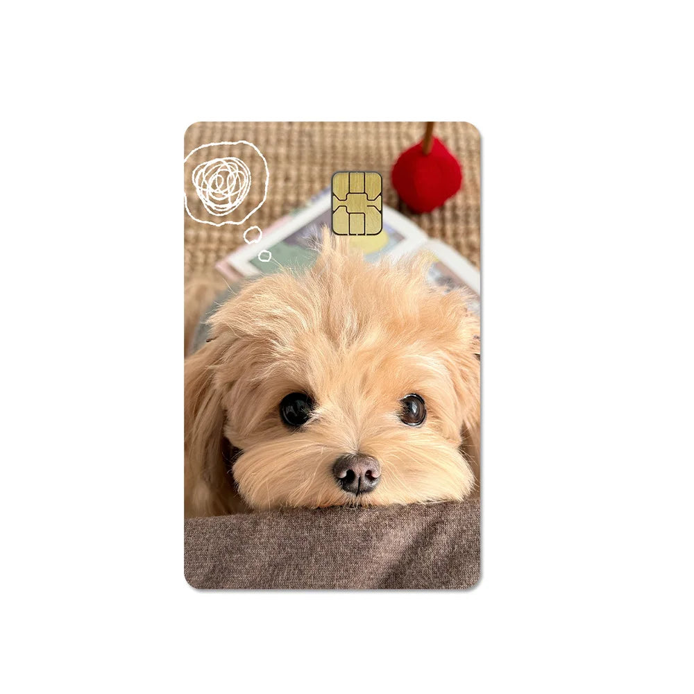 Cute Pet Puppy Kitten Lamb Credit Debit Card Sticker Bread Dog Bus Pass DIY Waterproof Small Chip Film Sticker Decoration Gift