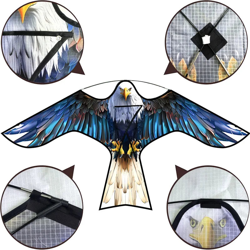 Outdoor Toys 47 Inch  Bird Scaring Eagle Kite  Without Rod Good Flying For Garden/Orchard/ Farm