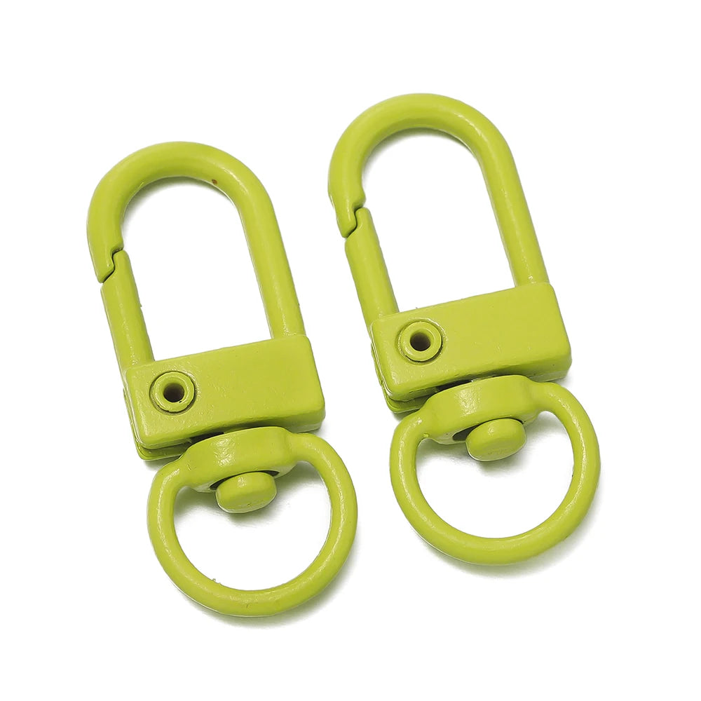 10pcs/Lot Colorful Snap Lobster Clasp Hooks For DIY Colorful Trinkets Making Rotating Pet Keychain Bag Keyring Accessories