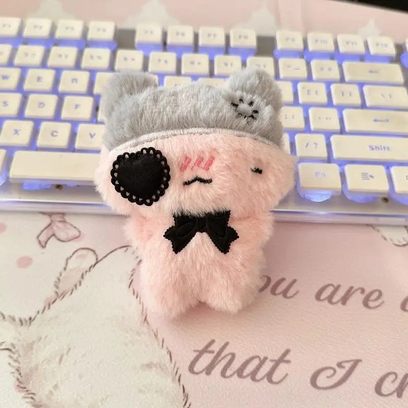 Cute Cartoon Plush Kitty Keychain Kawaii Black Cat Pink Cat Doll Backpack Decoration Pendant Bag Charm Key Ring Accessories Gift