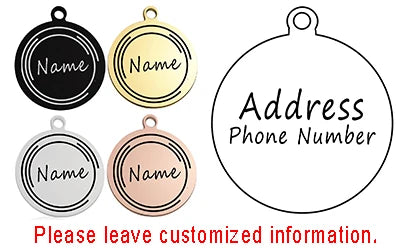 Personalized Pet Cat Dog ID Tag Collar Accessories Circle Custom Engraved Necklace Chain Charm Supplies For Dog Tag Name Product