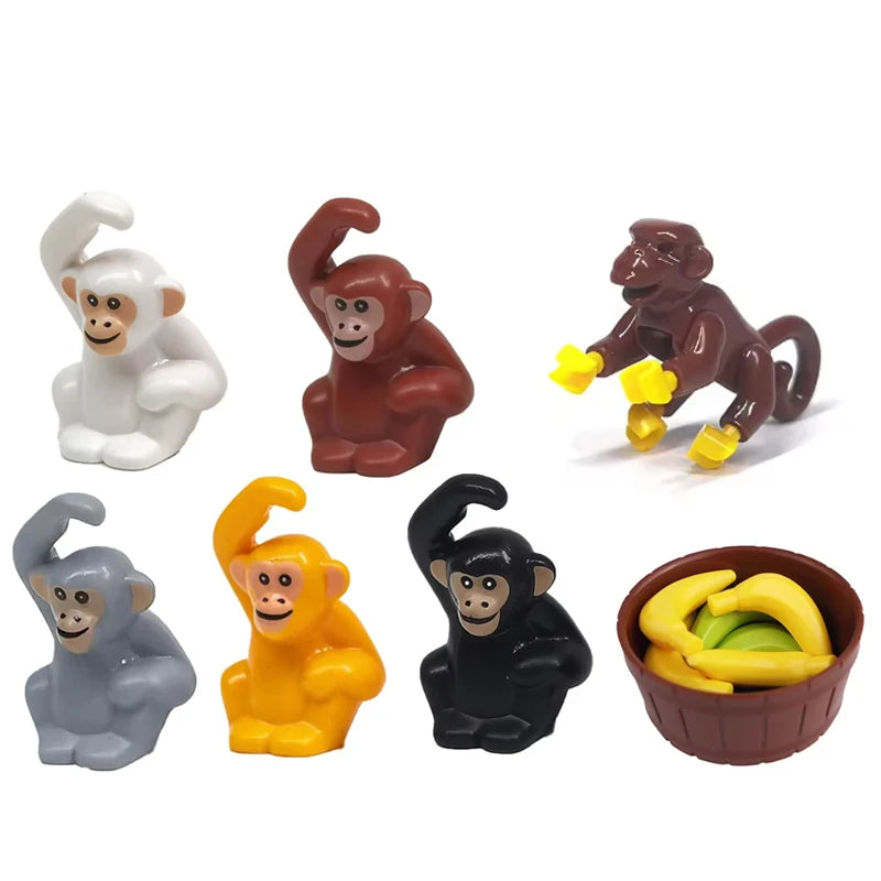 MOC Animal Scene Building Blocks Cats Dogs Sheep Pigs Chickens Eagle Parrots Dolphin Zoo Fram Accessories DIY Toys Bricks T14