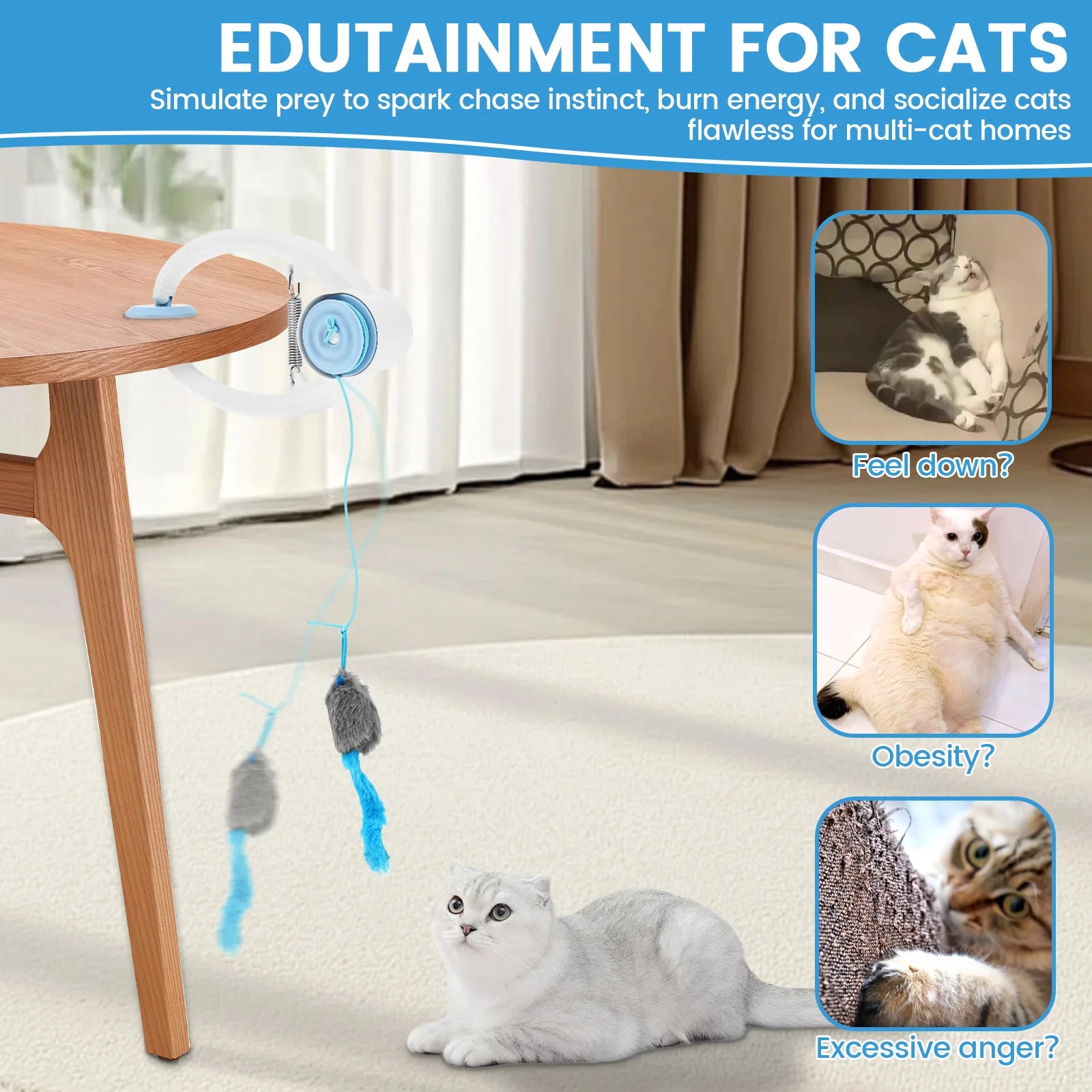 Electric Door Hanging Cat Toy Interactive Retractable plaything Funny Self-hey kitten Scratch Rope Mouse Toy Pet Products
