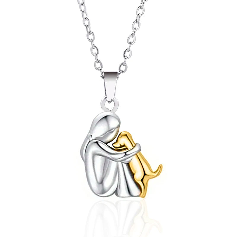 Trendy Black Dog Pendant Necklace For Women Puppy Dog Mom Necklaces Animal Pet Jewelry Accessories