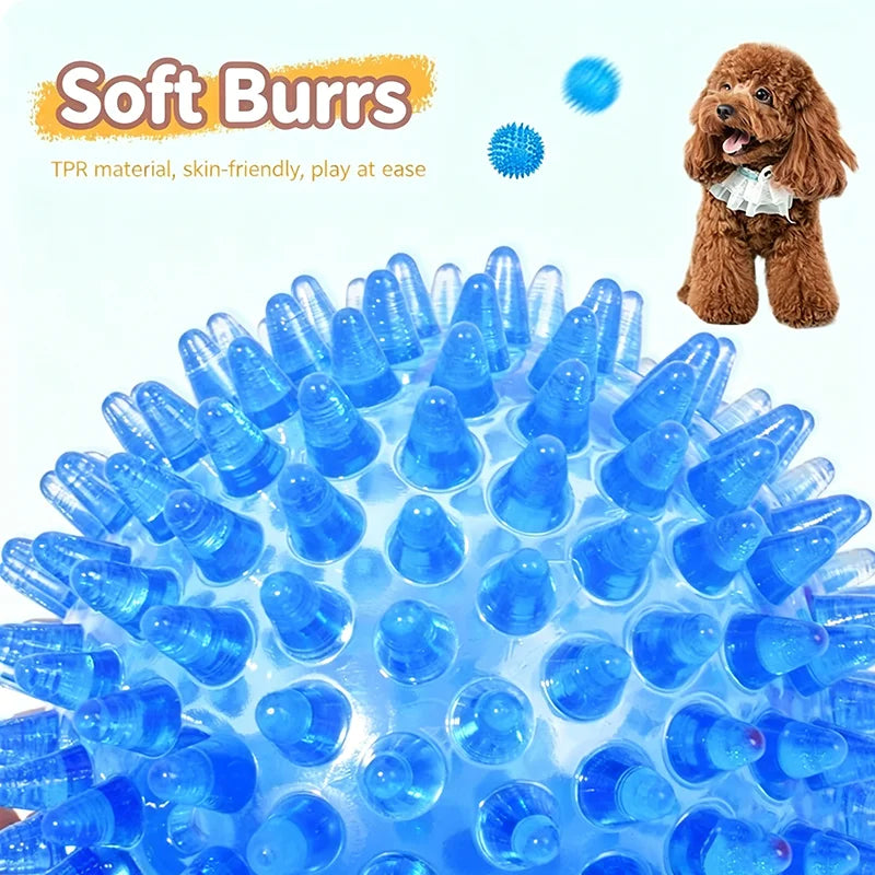 High Bounce TPR Spiky Dog Toy Ball Squeaky Bite Resistant Indestructible Molar Teeth Cleaning Interactive Self Play Relief Bored