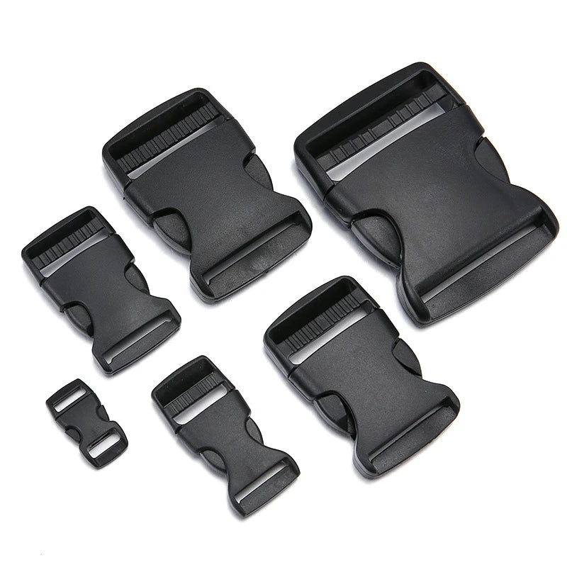 10Pcs Plastic Side Release Buckle Black Belt Buckle For DIY Webbing Straps Paracord Bracelet Bag Clothing Accessories Pet Collar