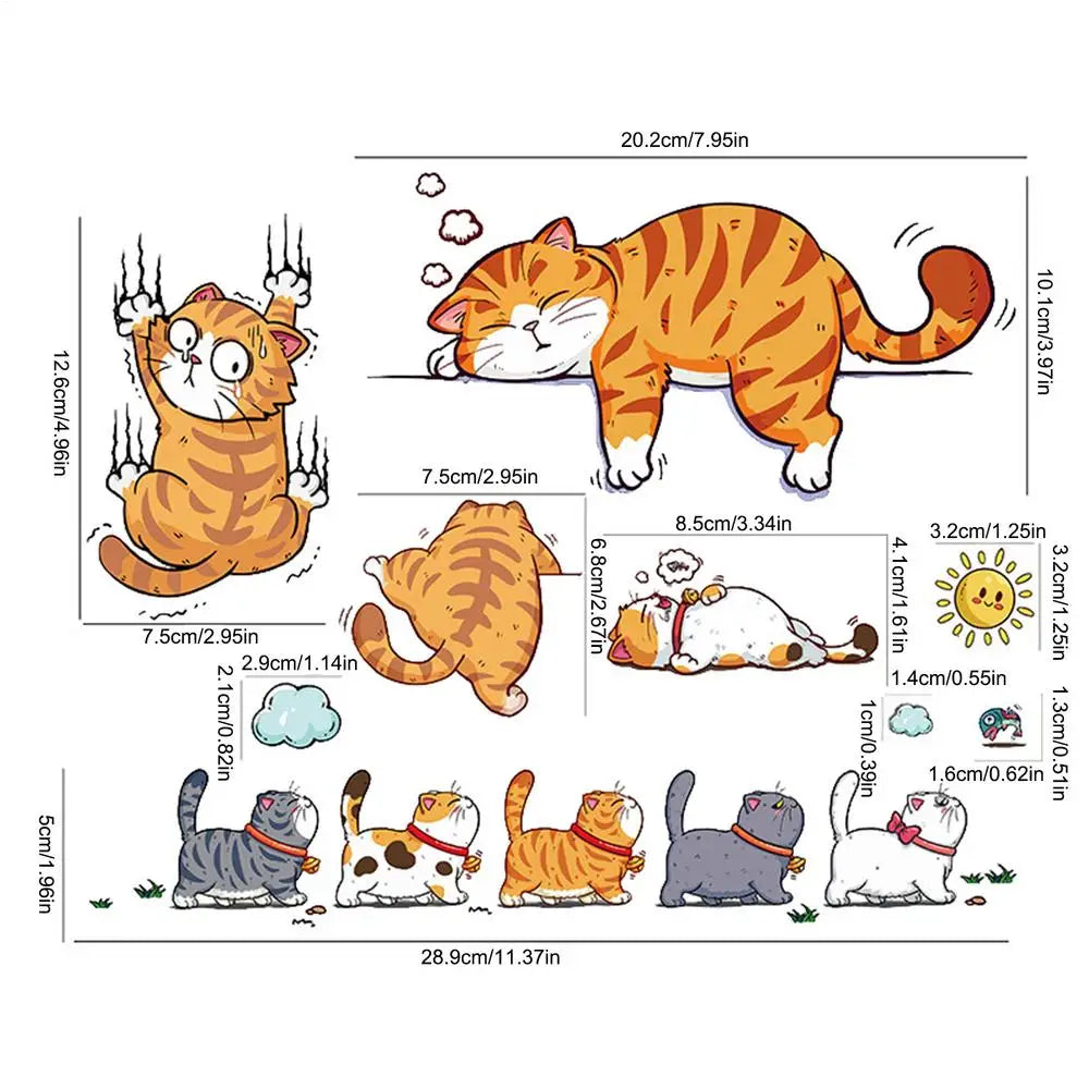 1 set Funny Car Sticker Cat Climbing Pet Animal Styling Stickers Car Scratch Cover Decoration Creative Bumper Decals Accessories