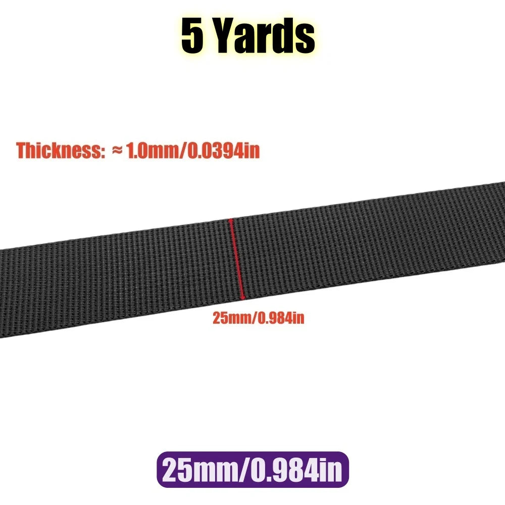 5 Yards 10-50mm Nylon Webbing Tape Backpack Strap Pet Collar Safety Belt Ribbon Band Bag Clothing DIY Sewing Accessories