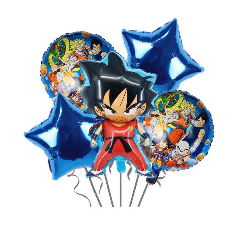Anime Saiyan Goku Aluminum Foil Balloon Pack Dragon Cartoon Themed Kids Birthday Party Decor Supplies