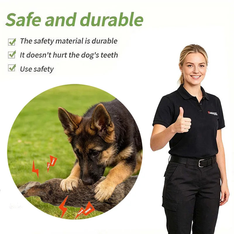 JUSTINLAU Rabbit Fur Squeaky Dog Training Toy Bite Tug Stick for Outdoor Interactive Play Sound Plush Toy for Medium& Large Dogs