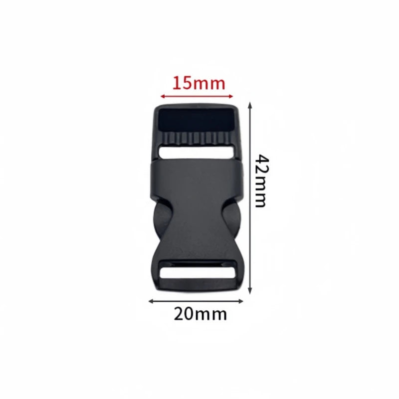 10Pcs Plastic Side Release Buckle Black Belt Buckle For DIY Webbing Straps Paracord Bracelet Bag Clothing Accessories Pet Collar