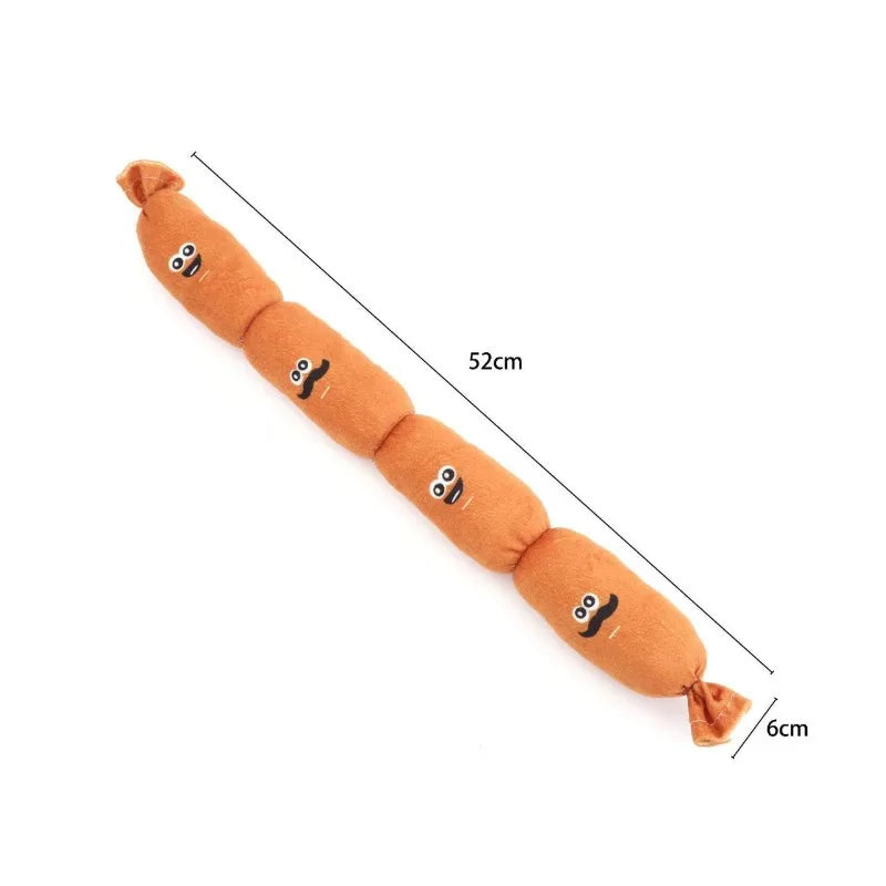 Chew Toy for Dogs Simulated Sausage Soft Plush BB Squeak Durable Puppy Toy Bite-Resistant Molar Dog Supplies