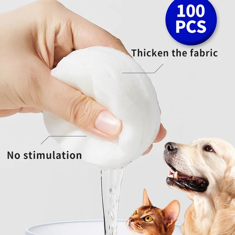 1set /100pcs Pet Cleaning Products Eye Wipes To Remove Tear Marks Cleaning Wet Tissues Universal Wet Wipes For Dogs And Cats