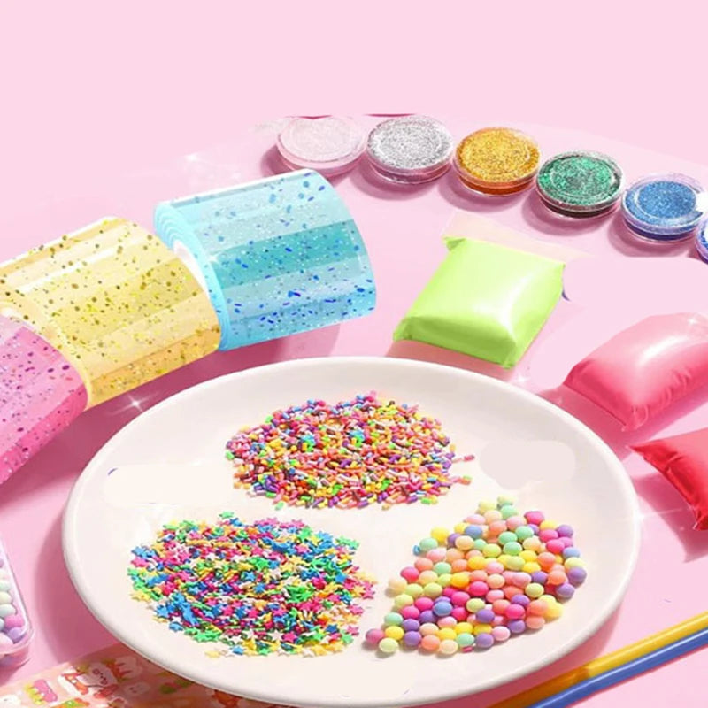 DIY Blow Bubble Nano Tape Full Set of PET Nano Glue Knead Music Double-Sided Tape Decompression Toy Stickers Gift