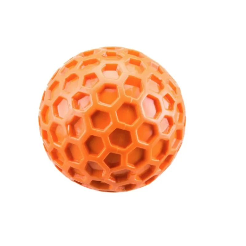 New Dog Toys Bite Resistant Interactive Throwing Sound Honeycomb Balls Natural Rubber Teething Clean Teeth Toys Pet Products