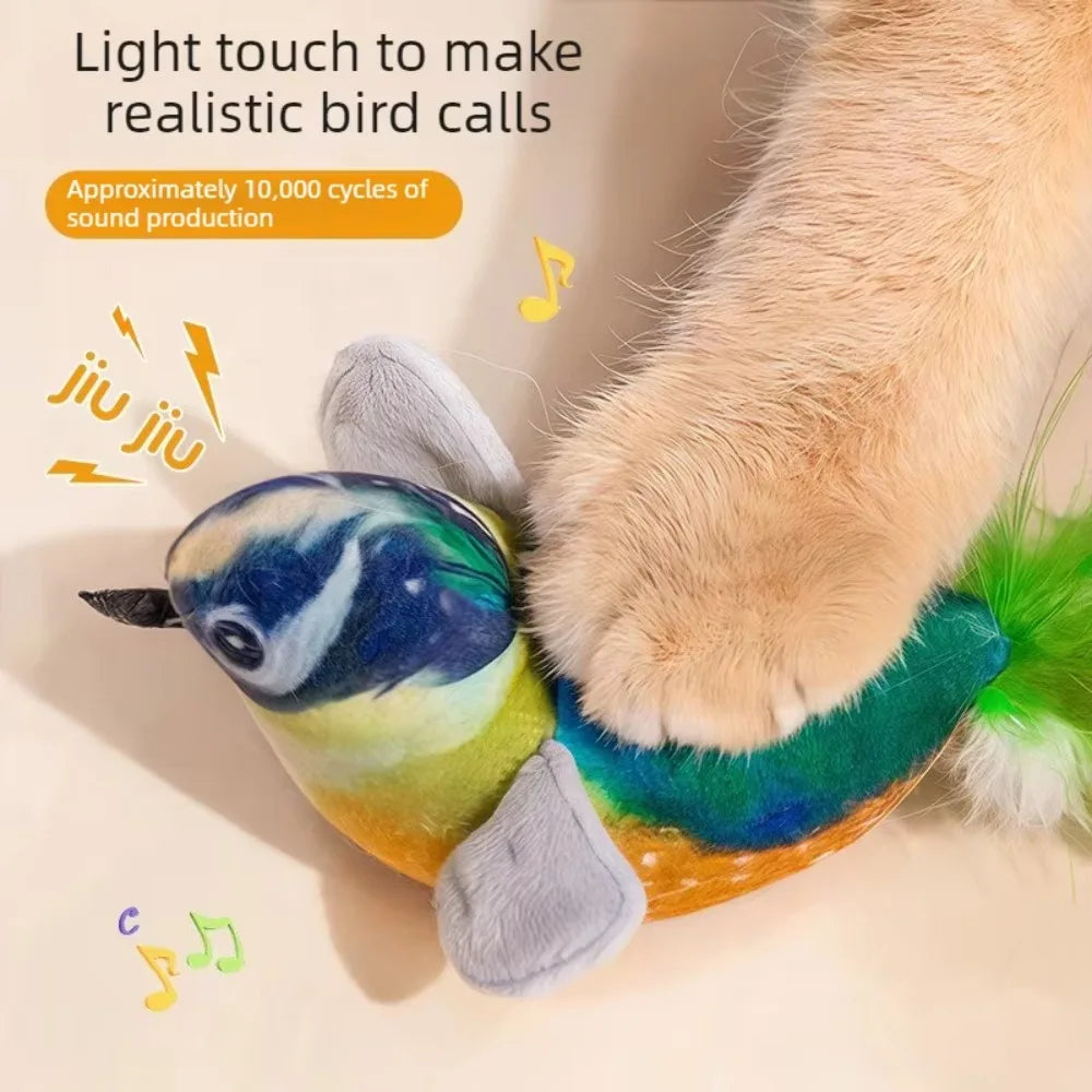 Wall Hanging Bird Cat Toy, Indoor Interactive Squeaky Catnip Teaser Toy, Self-Play Chasing Toy for Kittens